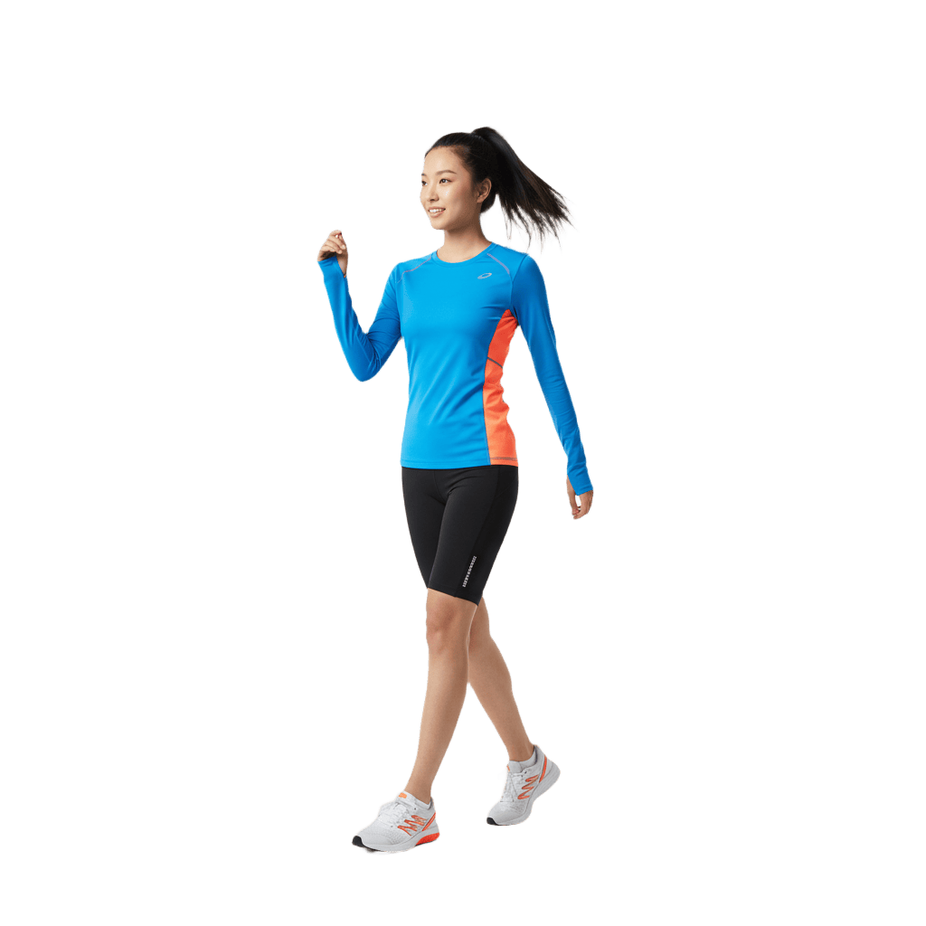 Female runner people PNG cutout for landscape renders