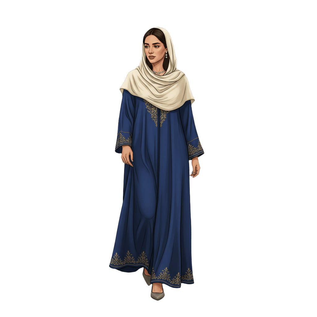 Woman in traditional abaya people PNG transparent