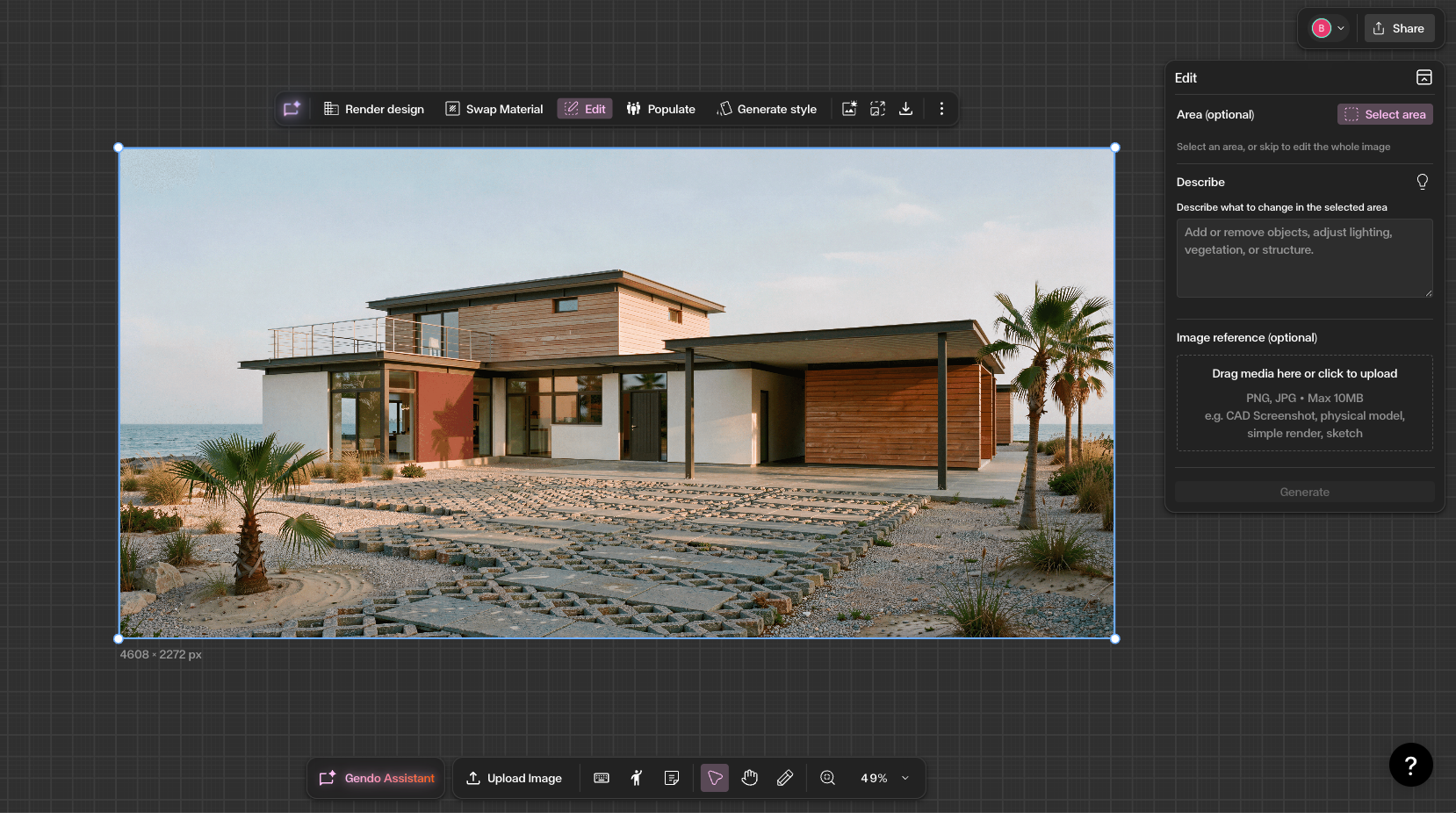Select the image and open Edit