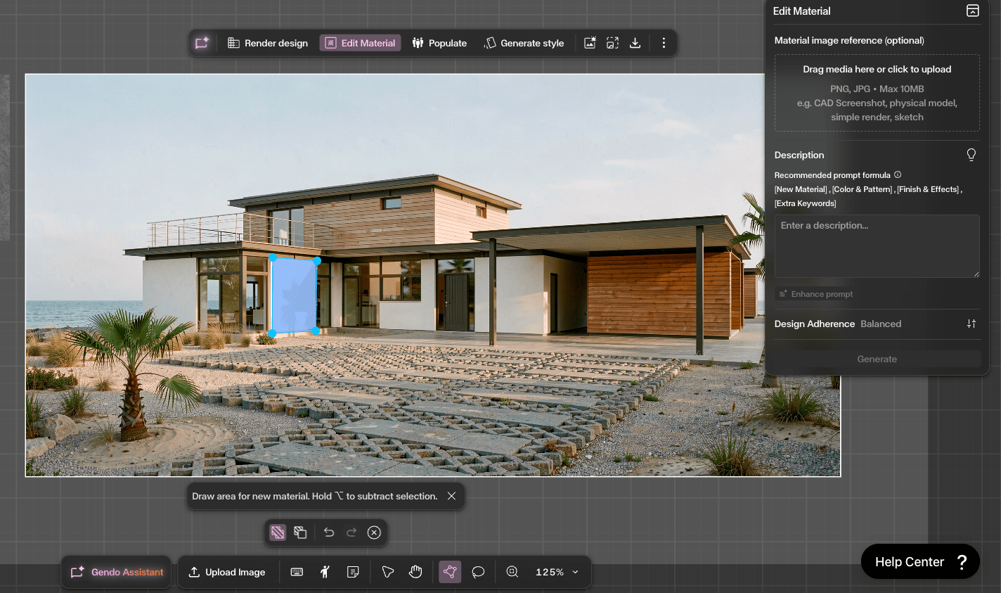 Use the selection tools to mark the area