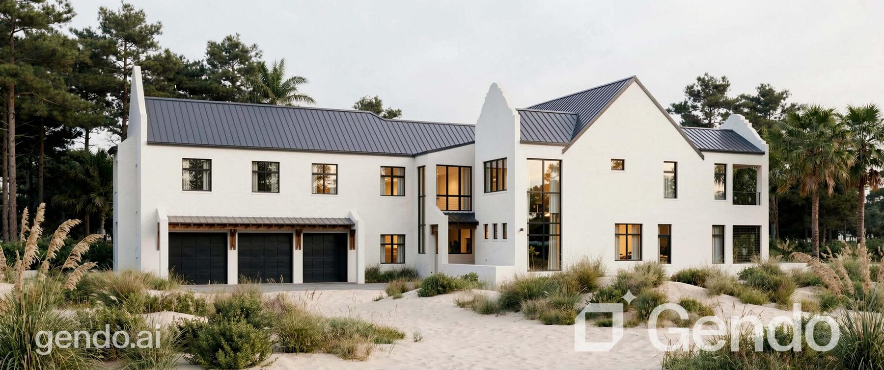 Coastal residence rendered in Gendo for McCollough Architecture