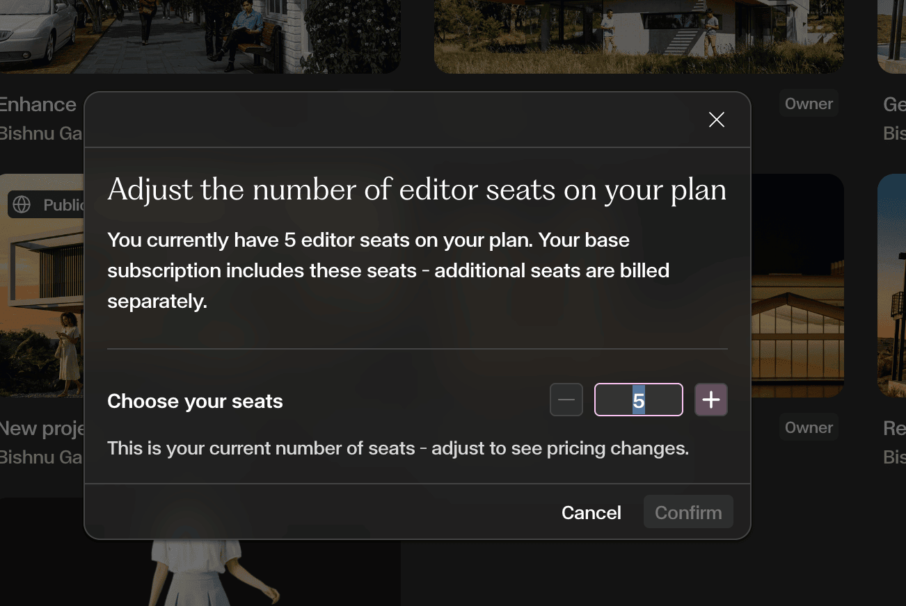 Adjust and confirm