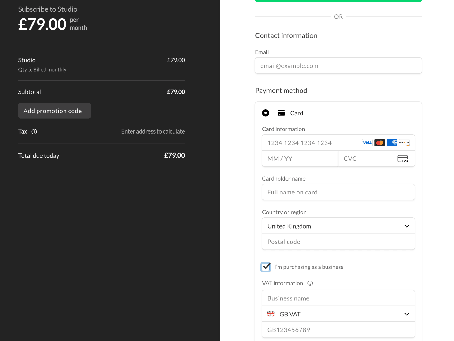 Purchasing as a business?